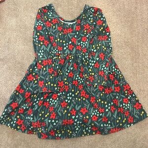 Hanna Andersson - green and red floral twirling dress - size 4